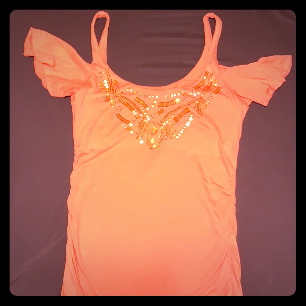 Bling Cold Shoulder Top